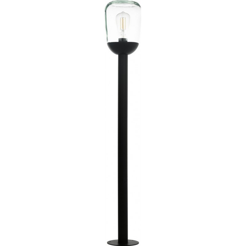 76,95 € Free Shipping | Streetlight Eglo Donatori 60W Cylindrical Shape Ø 15 cm. Floor lamp Terrace, garden and pool. Modern and design Style. Aluminum and glass. Black Color