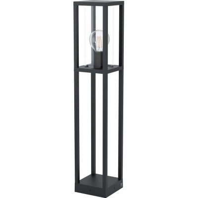 118,95 € Free Shipping | Streetlight Eglo Cascinetta 40W Cubic Shape 80×15 cm. Floor lamp Terrace, garden and pool. Modern and design Style. Aluminum and glass. Black Color