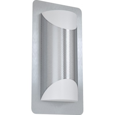 59,95 € Free Shipping | Outdoor wall light Eglo Cistierna 1 20W Cylindrical Shape 35×18 cm. Terrace, garden and pool. Modern, design and cool Style. Steel, stainless steel and plastic. Stainless steel, white and silver Color