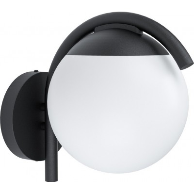 Aplique de pared exterior Eglo Prata Vecchia 28W 26×20 cm. Acero, acero galvanizado y plástico. Color blanco y negro