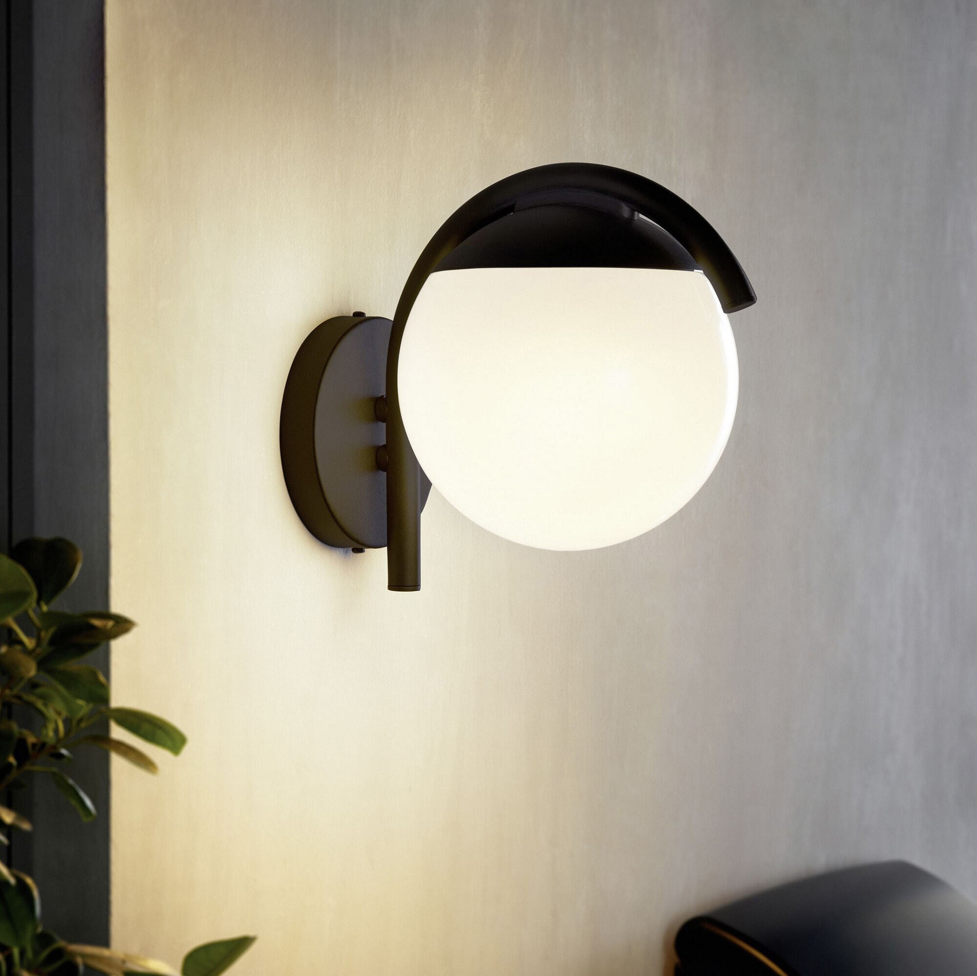 56,95 € Бесплатная доставка | Настенный светильник для улицы Eglo Prata Vecchia 28W 26×20 cm. Стали, оцинкованная сталь и пластик. Белый и чернить Цвет