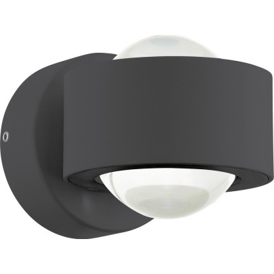 61,95 € Envío gratis | Aplique de pared exterior Eglo Treviolo 4W 3000K Luz cálida. 9×9 cm. Aluminio y vidrio. Color antracita y negro