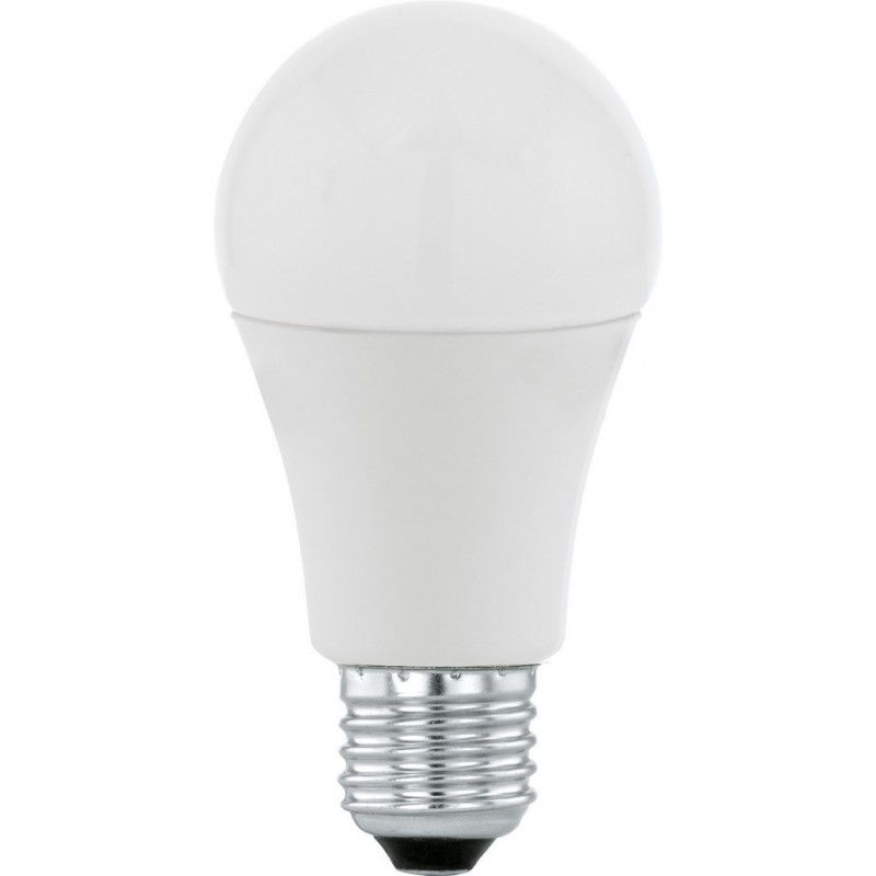 3,95 € Free Shipping | LED light bulb Eglo LM LED E27 10W E27 LED A60 3000K Warm light. Oval Shape Ø 6 cm. Plastic. Opal Color