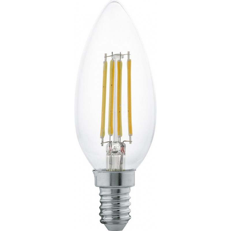 2,95 € 免费送货 | LED灯泡 Eglo LM LED E14 4W E14 LED C35 2700K 非常温暖的光. 椭圆形 形状 Ø 3 cm. 玻璃