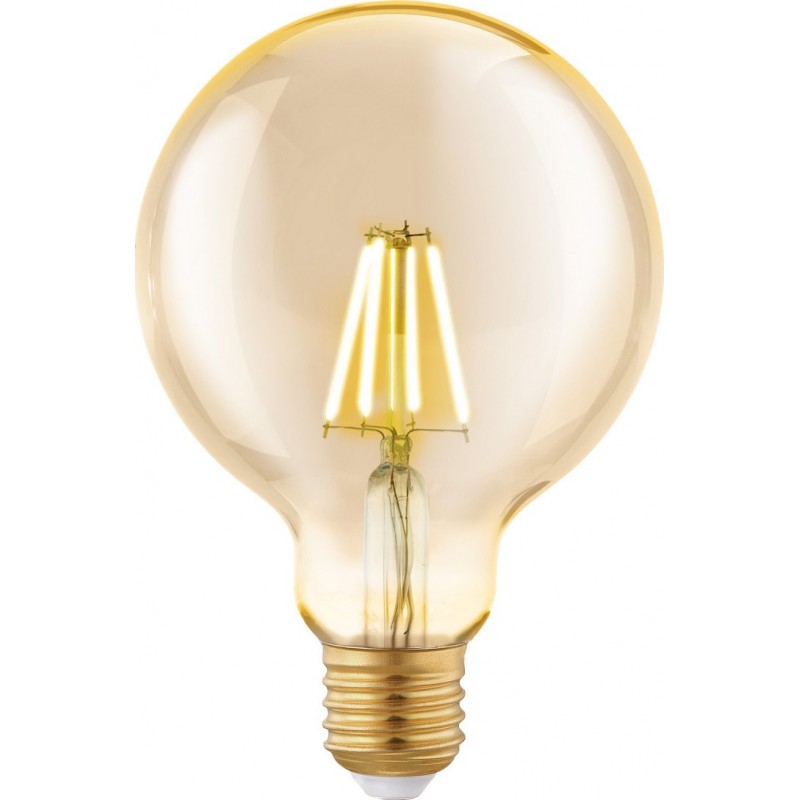7,95 € 送料無料 | LED電球 Eglo LM LED E27 4W E27 LED G95 2200K とても暖かい光. 球状 形状 Ø 9 cm. ガラス. オレンジ カラー