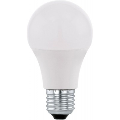 2 units box LED light bulb Eglo LM LED E27 6W E27 LED A60 4000K Neutral light. Spherical Shape Ø 6 cm. Plastic. Opal Color