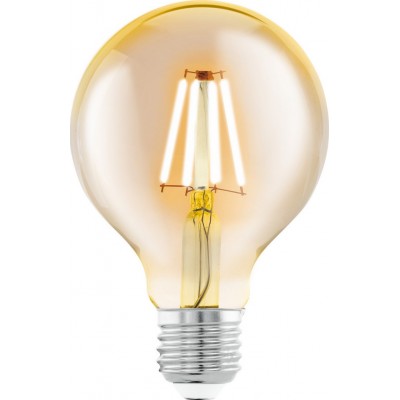 6,95 € Envoi gratuit | Ampoule LED Eglo LM LED E27 4W E27 LED G80 2200K Lumière très chaude. Façonner Sphérique Ø 8 cm. Verre. Couleur orange