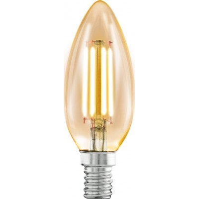 Lâmpada LED Eglo LM LED E14 4W E14 LED C35 2200K Luz muito quente. Forma Oval Ø 3 cm. Vidro. Cor laranja