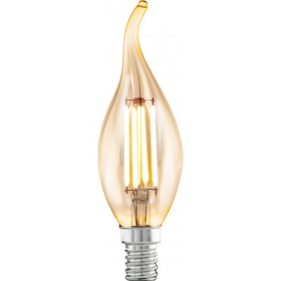5,95 € Envoi gratuit | Ampoule LED Eglo LM LED E14 4W E14 LED CF35 2200K Lumière très chaude. Façonner Ovale Ø 3 cm. Verre. Couleur orange