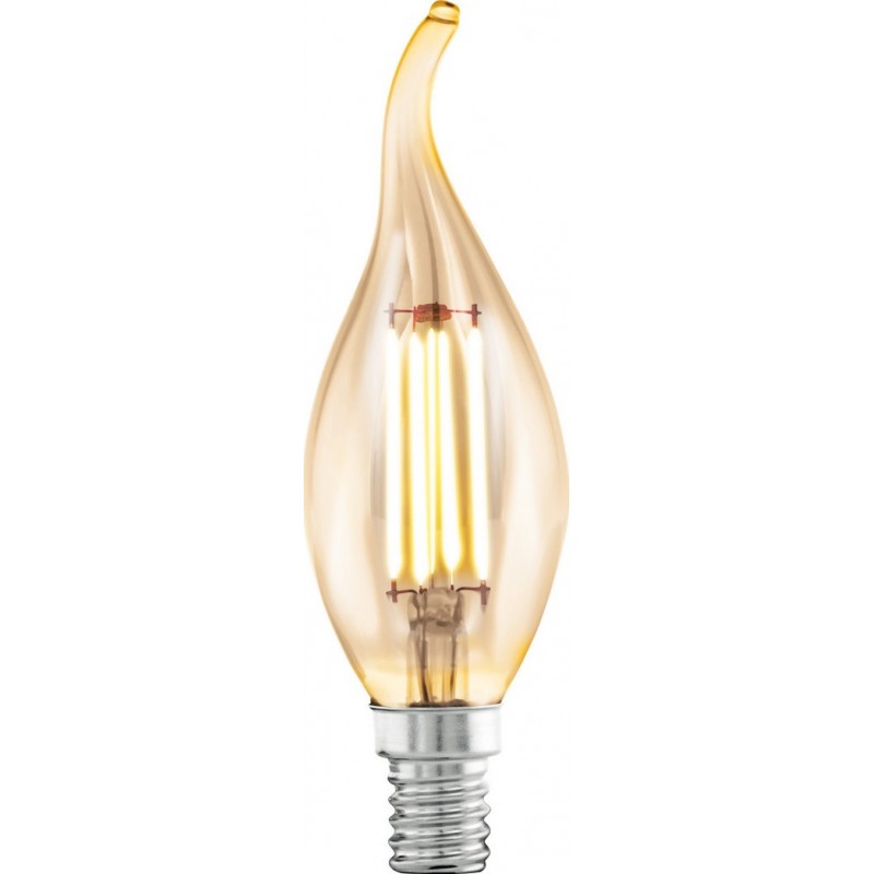 5,95 € Бесплатная доставка | Светодиодная лампа Eglo LM LED E14 4W E14 LED CF35 2200K Очень теплый свет. Овал Форма Ø 3 cm. Стекло. Апельсин Цвет