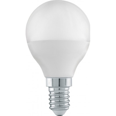 6,95 € Free Shipping | LED light bulb Eglo LM LED E14 6W E14 LED P45 3000K Warm light. Spherical Shape Ø 4 cm. Plastic. Opal Color