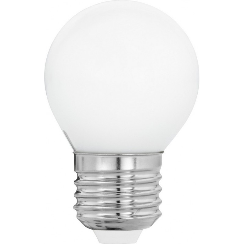 4,95 € Free Shipping | LED light bulb Eglo LM LED E27 4W E27 LED G45 2700K Very warm light. Spherical Shape Ø 4 cm. Glass. Opal Color