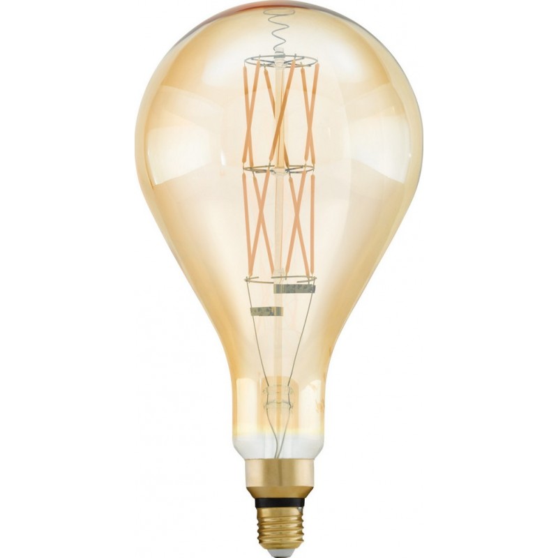 44,95 € Free Shipping | LED light bulb Eglo LM LED E27 8W E27 LED PS160 2100K Very warm light. Spherical Shape Ø 16 cm. Glass. Orange Color
