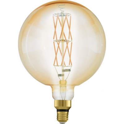 59,95 € Free Shipping | LED light bulb Eglo LM LED E27 8W E27 LED G200 2100K Very warm light. Spherical Shape Ø 20 cm. Glass. Orange Color