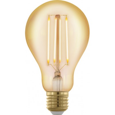 8,95 € Free Shipping | LED light bulb Eglo LM LED E27 4W E27 LED A75 1700K Very warm light. Ø 7 cm. Glass. Orange Color