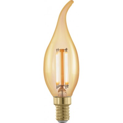 5,95 € Free Shipping | LED light bulb Eglo LM LED E14 4W E14 LED CF35 1700K Very warm light. Ø 3 cm. Glass. Orange Color