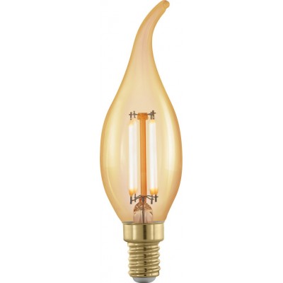 5,95 € Free Shipping | LED light bulb Eglo LM LED E14 4W E14 LED CF35 1700K Very warm light. Oval Shape Ø 3 cm. Glass. Orange Color