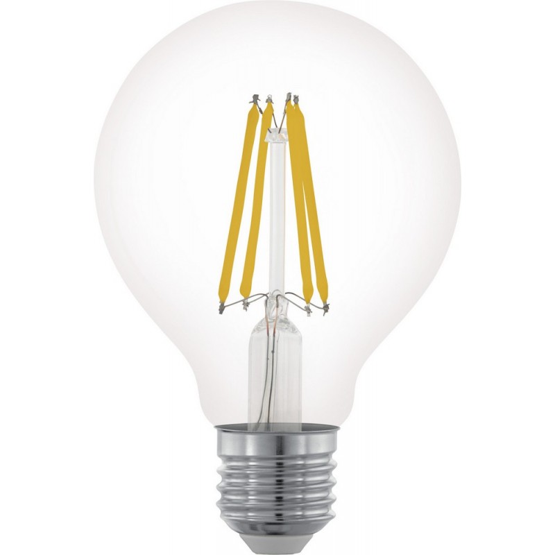 8,95 € Free Shipping | LED light bulb Eglo LM LED E27 6W E27 LED G80 2700K Very warm light. Oval Shape Ø 8 cm. Glass