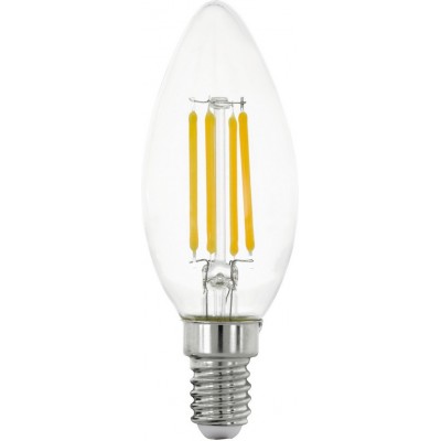 Ampoule LED Eglo LM LED E14 4W E14 LED C35 2700K Lumière très chaude. Façonner Ovale Ø 3 cm. Verre