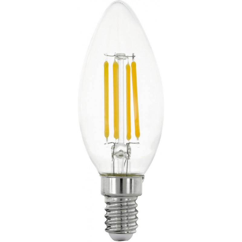 3,95 € Free Shipping | LED light bulb Eglo LM LED E14 4W E14 LED C35 2700K Very warm light. Oval Shape Ø 3 cm. Glass