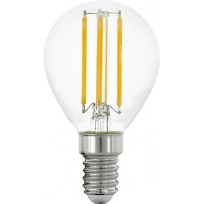 3,95 € Free Shipping | LED light bulb Eglo LM LED E14 4W E14 LED P45 2700K Very warm light. Spherical Shape Ø 4 cm. Glass