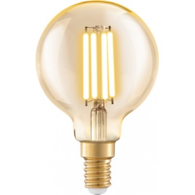 LED light bulb Eglo LM LED E14 4W E14 LED G60 2200K Very warm light. Spherical Shape Ø 6 cm. Glass. Orange Color