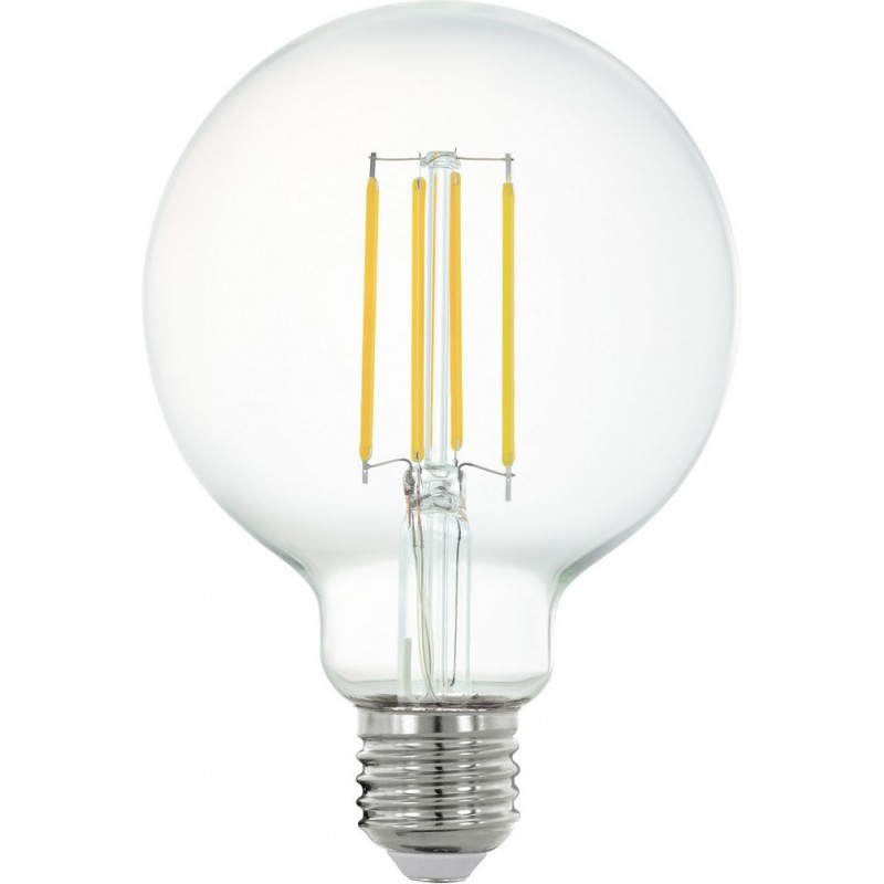 17,95 € Free Shipping | Remote control LED bulb Eglo LM LED E27 6W E27 LED G95 2700K Very warm light. Spherical Shape Ø 4 cm. Glass