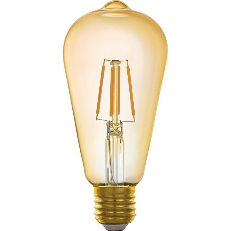 15,95 € Free Shipping | Remote control LED bulb Eglo LM LED E27 5.5W E27 LED ST64 2200K Very warm light. Ø 4 cm. Glass. Orange Color