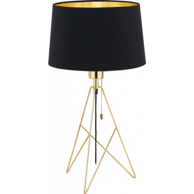 87,95 € Free Shipping | Table lamp Eglo Stars of Light Camporale 60W Ø 30 cm. Steel and textile. Golden, brass and black Color