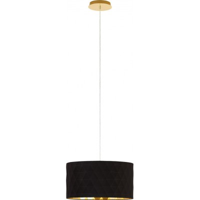 145,95 € Free Shipping | Hanging lamp Eglo Stars of Light Dolorita 180W Cylindrical Shape Ø 50 cm. Living room and dining room. Modern and design Style. Steel and textile. Golden, brass and black Color