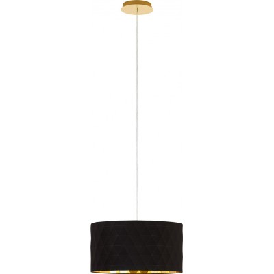 Lâmpada pendurada Eglo Stars of Light Dolorita 180W Ø 50 cm. Aço e têxtil. Cor dourado, latão e preto
