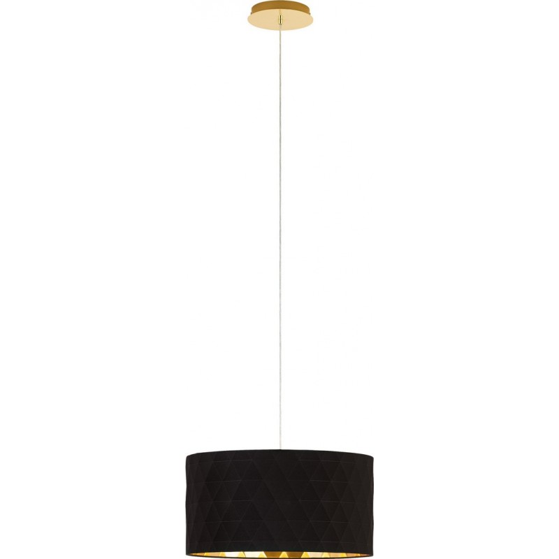 136,95 € Free Shipping | Hanging lamp Eglo Stars of Light Dolorita 180W Cylindrical Shape Ø 50 cm. Living room and dining room. Modern and design Style. Steel and textile. Golden, brass and black Color