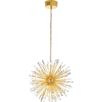 Chandelier Eglo Stars of Light Vivaldo 1 25.5W Spherical Shape Ø 68 cm. Living room and dining room. Sophisticated and design Style. Steel and Crystal. Golden Color