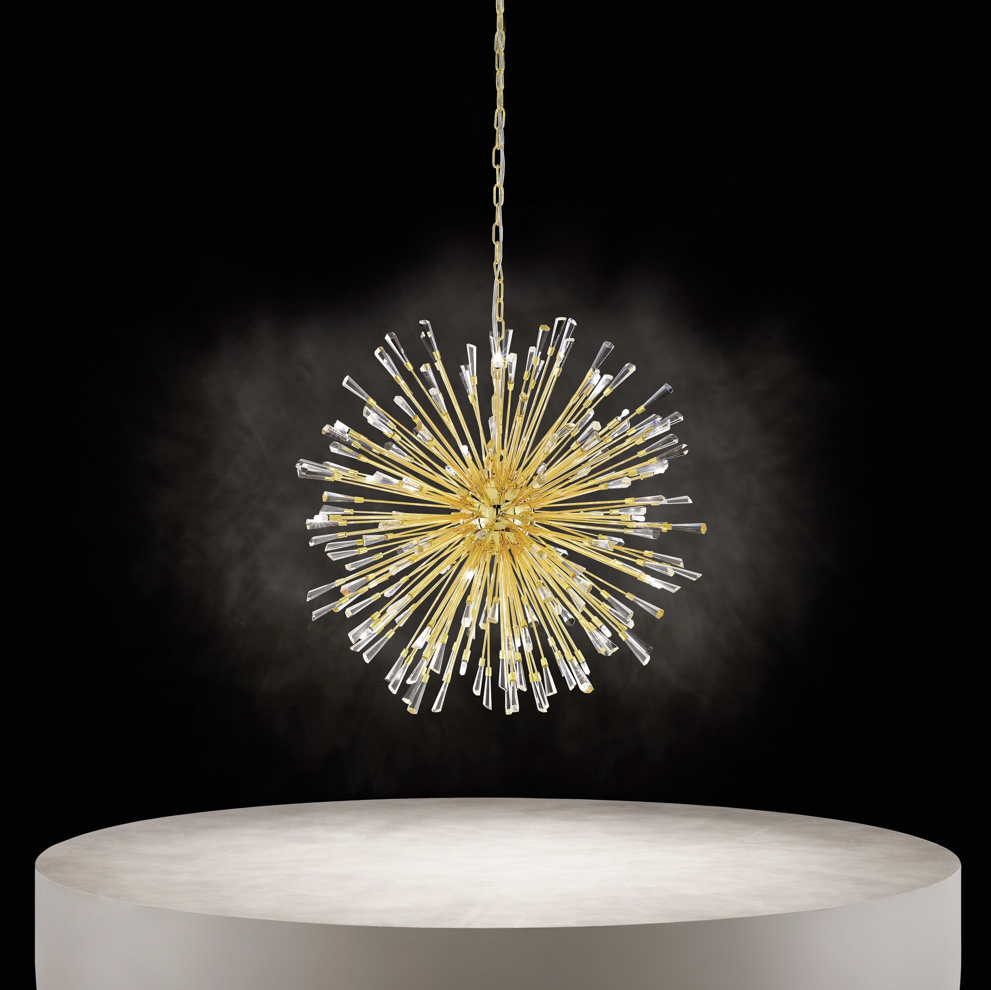 2 165,95 € Free Shipping | Chandelier Eglo Stars of Light Vivaldo 1 25.5W Ø 68 cm. Steel and crystal. Golden Color