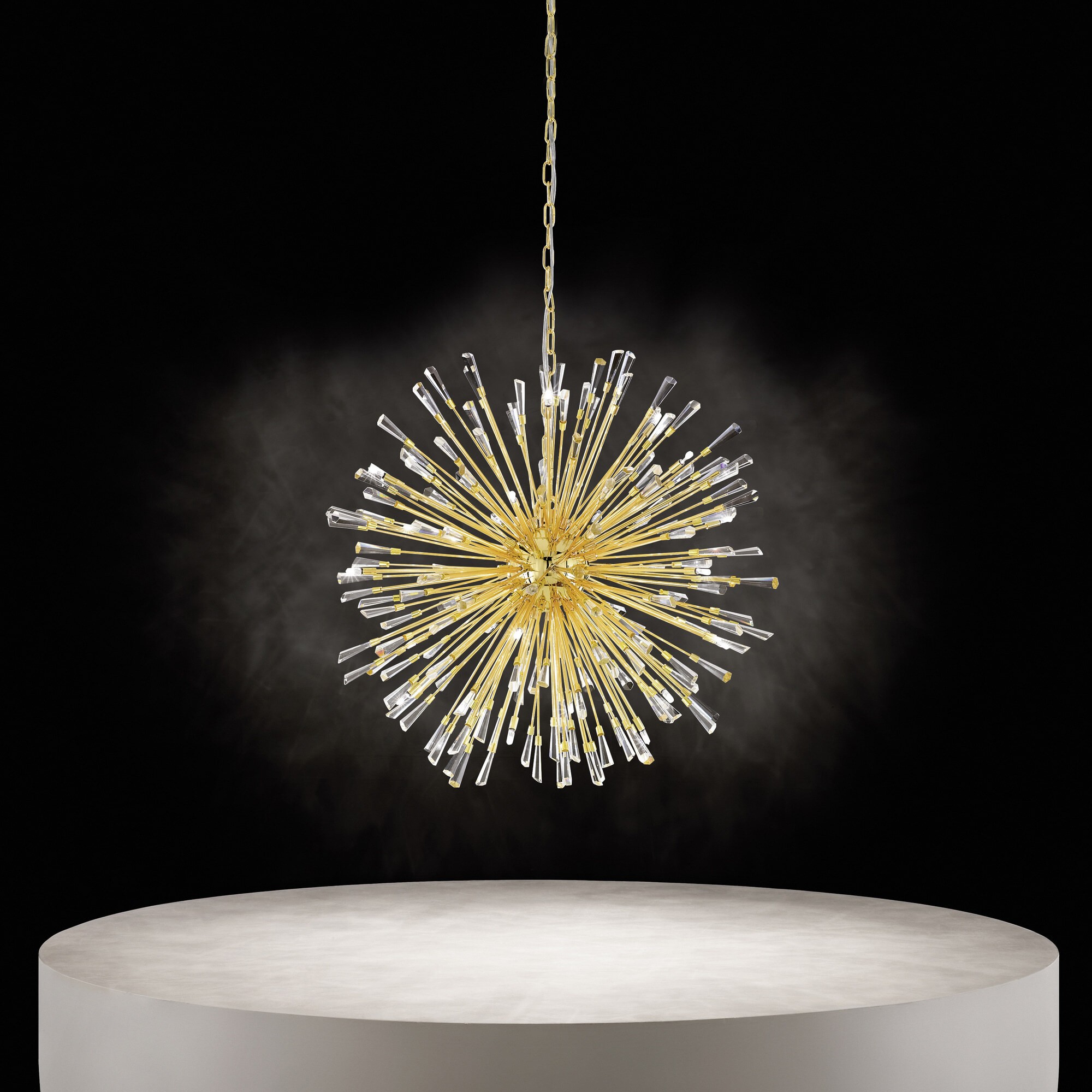 2 165,95 € Kostenloser Versand | Leuchter Eglo Stars of Light Vivaldo 1 25.5W Ø 68 cm. Stahl und kristall. Golden Farbe