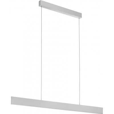 吊灯 Eglo Climene 29.5W 3000K 暖光. 拉长的 形状 150×118 cm. 客厅 和 饭厅. 现代的 和 设计 风格. 铝 和 塑料. 铝, 白色的 和 银 颜色