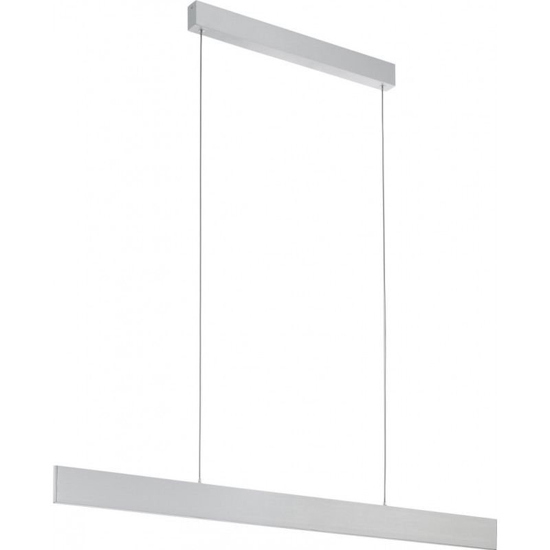 209,95 € Free Shipping | Hanging lamp Eglo Climene 29.5W 3000K Warm light. Extended Shape 150×118 cm. Living room and dining room. Modern and design Style. Aluminum and plastic. Aluminum, white and silver Color