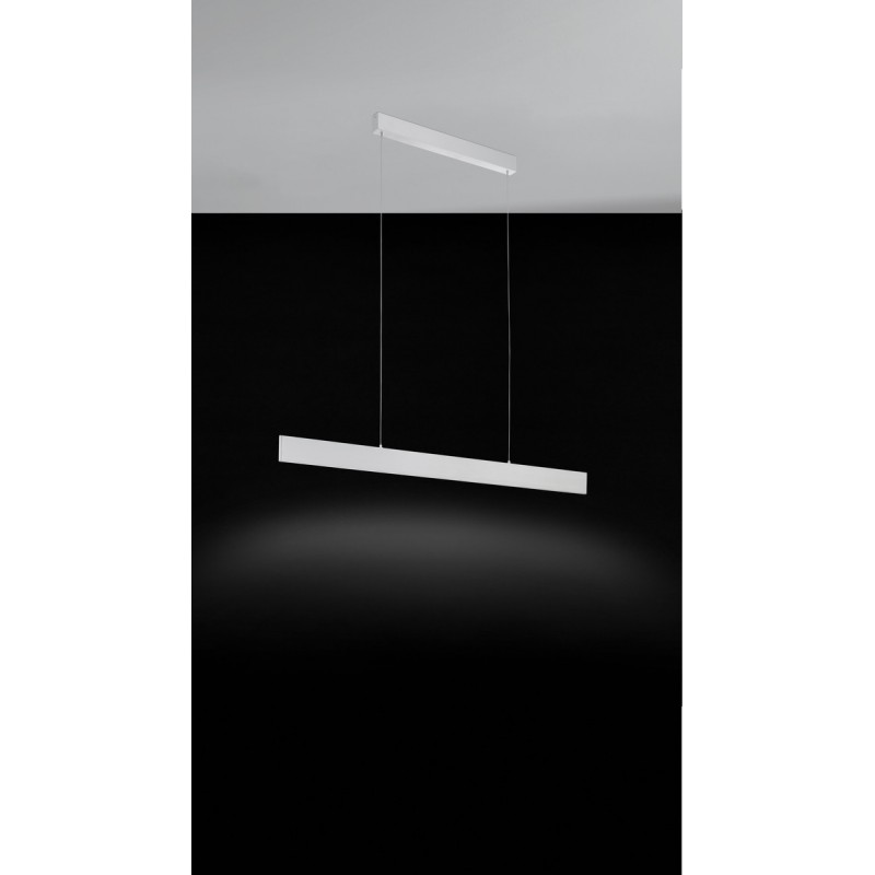 209,95 € Free Shipping | Hanging lamp Eglo Climene 29.5W 3000K Warm light. Extended Shape 150×118 cm. Living room and dining room. Modern and design Style. Aluminum and plastic. Aluminum, white and silver Color