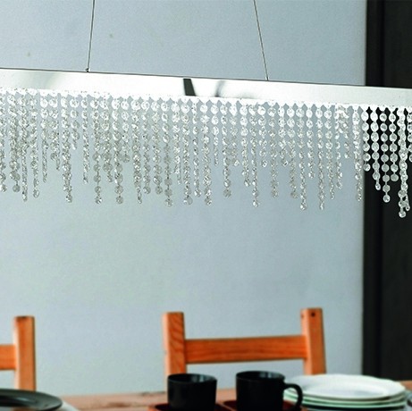 579,95 € Envio grátis | Lâmpada pendurada Eglo Stars of Light Antelao 32W 4000K Luz neutra. 150×115 cm. Aço e cristal. Cor cromado e prata