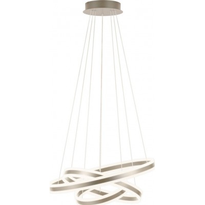 1 179,95 € Free Shipping | Hanging lamp Eglo Stars of Light Tonarella 177W 3000K Warm light. Angular Shape Ø 80 cm. Living room and dining room. Sophisticated and design Style. Steel and Plastic. Champagne and satin Color
