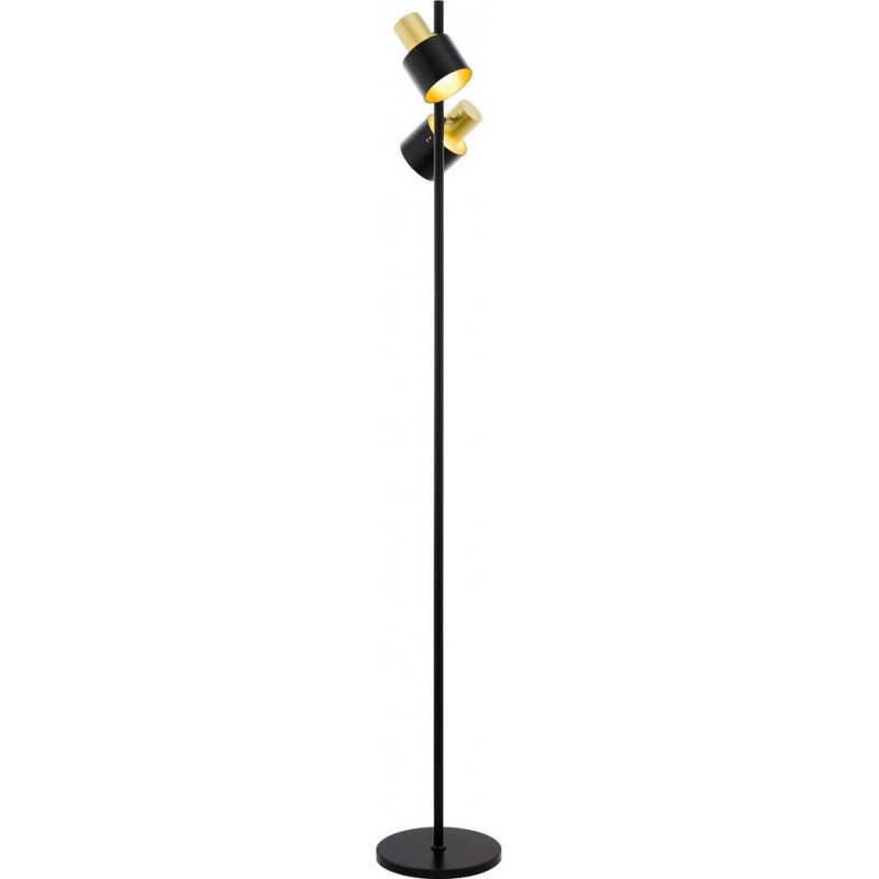 127,95 € Free Shipping | Floor lamp Eglo Stars of Light Fiumara 120W Cylindrical Shape 169×27 cm. Living room, dining room and bedroom. Modern, sophisticated and design Style. Steel. Golden and black Color