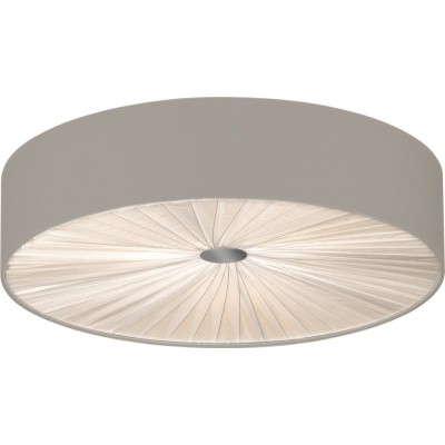 Indoor ceiling light Eglo Fungino 180W Cylindrical Shape Ø 57 cm. Living room and dining room. Design Style. Steel and textile. White, gray, nickel and matt nickel Color