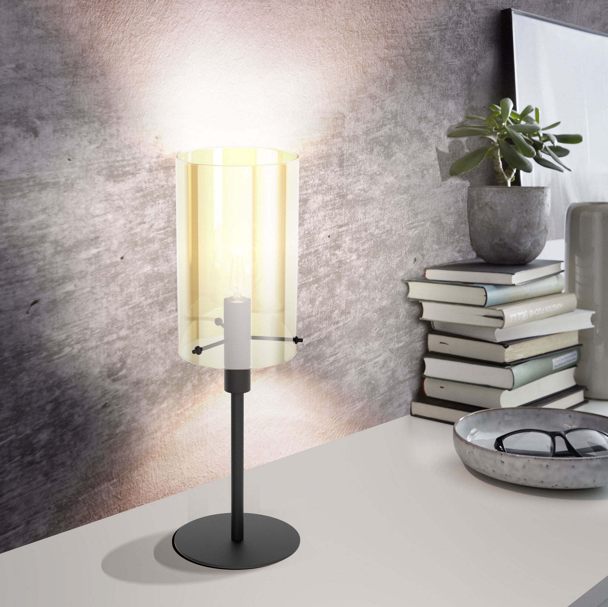 107,95 € Kostenloser Versand | Tischlampe Eglo Stars of Light Polverara 40W Ø 18 cm. Stahl. Orange und schwarz Farbe