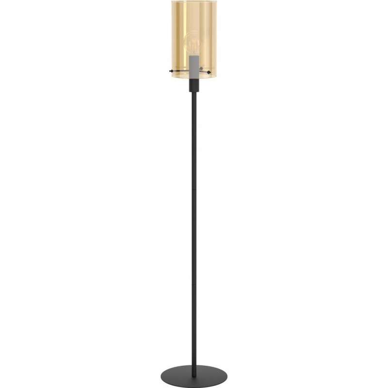 149,95 € Free Shipping | Floor lamp Eglo Stars of Light Polverara 40W Cylindrical Shape Ø 18 cm. Living room, dining room and bedroom. Modern, sophisticated and design Style. Steel. Orange and black Color