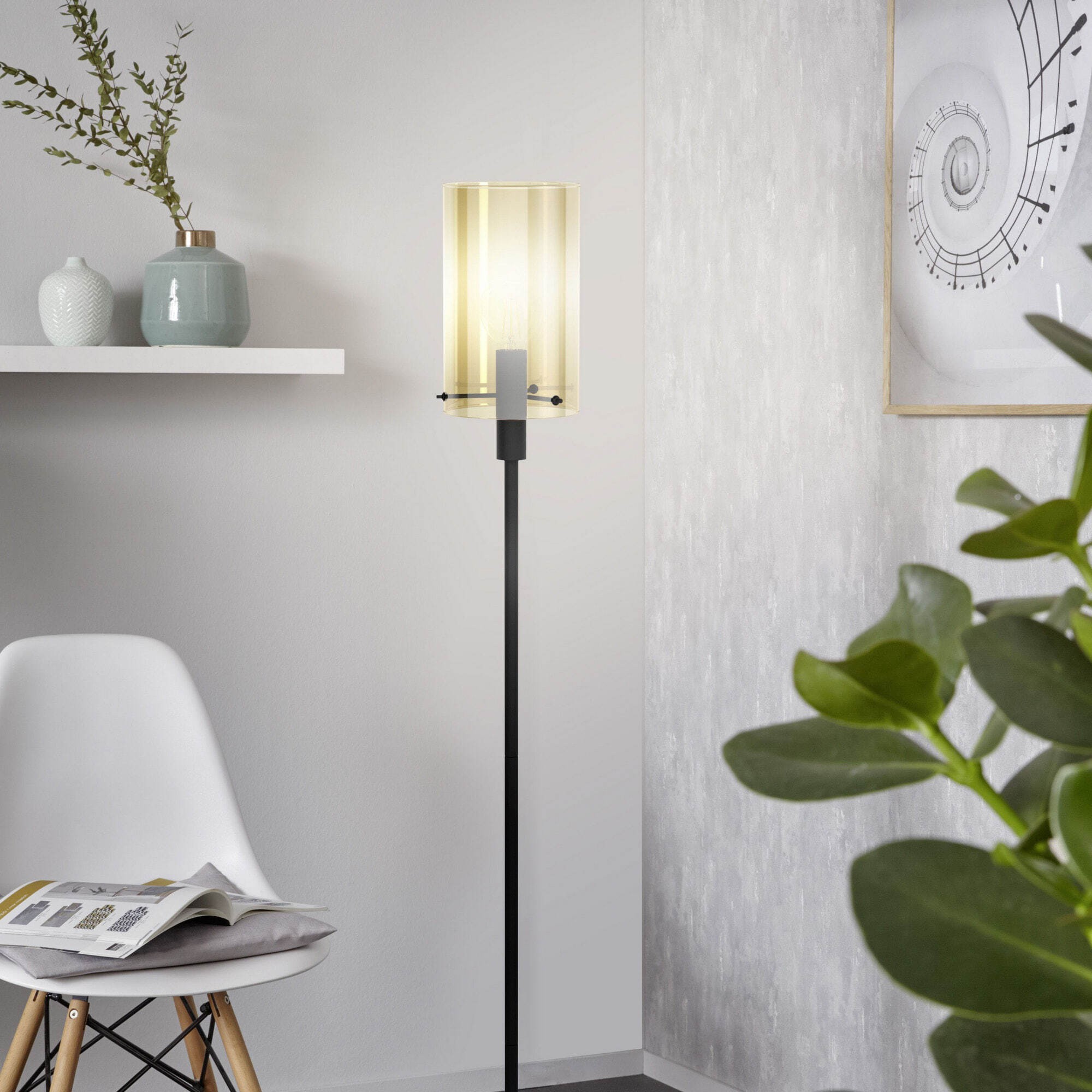 174,95 € 免费送货 | 落地灯 Eglo Stars of Light Polverara 40W Ø 18 cm. 钢. 橙子 和 黑色的 颜色