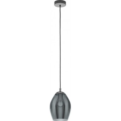 85,95 € Kostenloser Versand | Hängelampe Eglo Stars of Light Estanys 60W Ø 19 cm. Stahl. Schwarz, transparentes schwarz und nickel Farbe