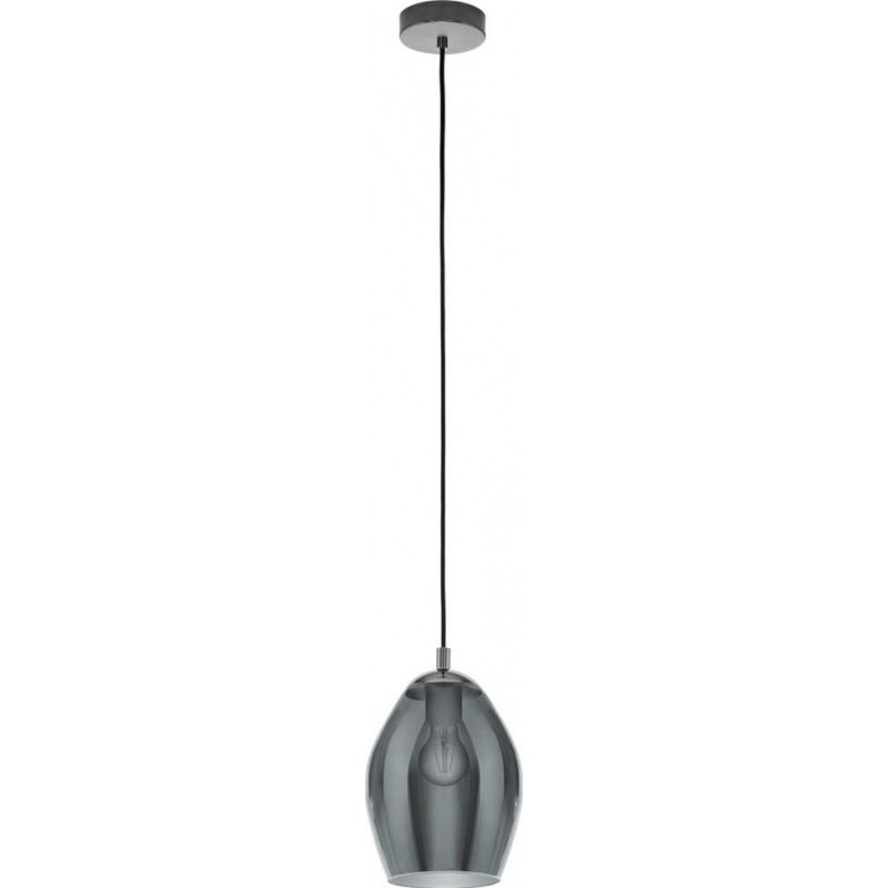 85,95 € Kostenloser Versand | Hängelampe Eglo Stars of Light Estanys 60W Ø 19 cm. Stahl. Schwarz, transparentes schwarz und nickel Farbe