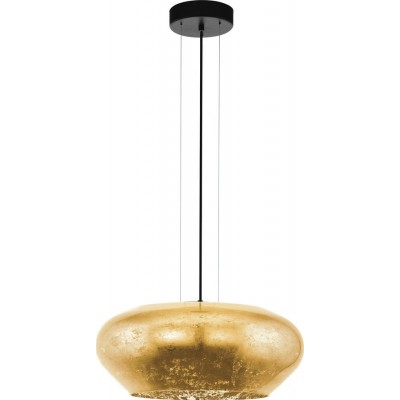 274,95 € Free Shipping | Hanging lamp Eglo Stars of Light Priorat 60W Oval Shape Ø 50 cm. Living room and dining room. Retro and vintage Style. Steel and Glass. Golden and black Color