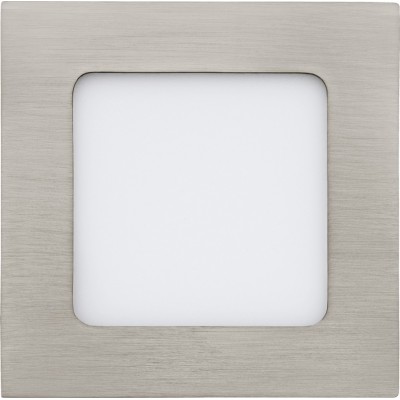 Éclairage encastré Eglo Fueva 1 5.5W 3000K Lumière chaude. 12×12 cm. Métal et plastique. Couleur blanc, nickel et nickel mat