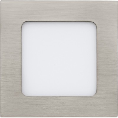 屋内埋め込み式照明 Eglo Fueva 1 5.5W 3000K 暖かい光. 平方 形状 12×12 cm. キッチン そして バスルーム. モダン スタイル. 金属 そして プラスチック. 白い, ニッケル そして マットニッケル カラー